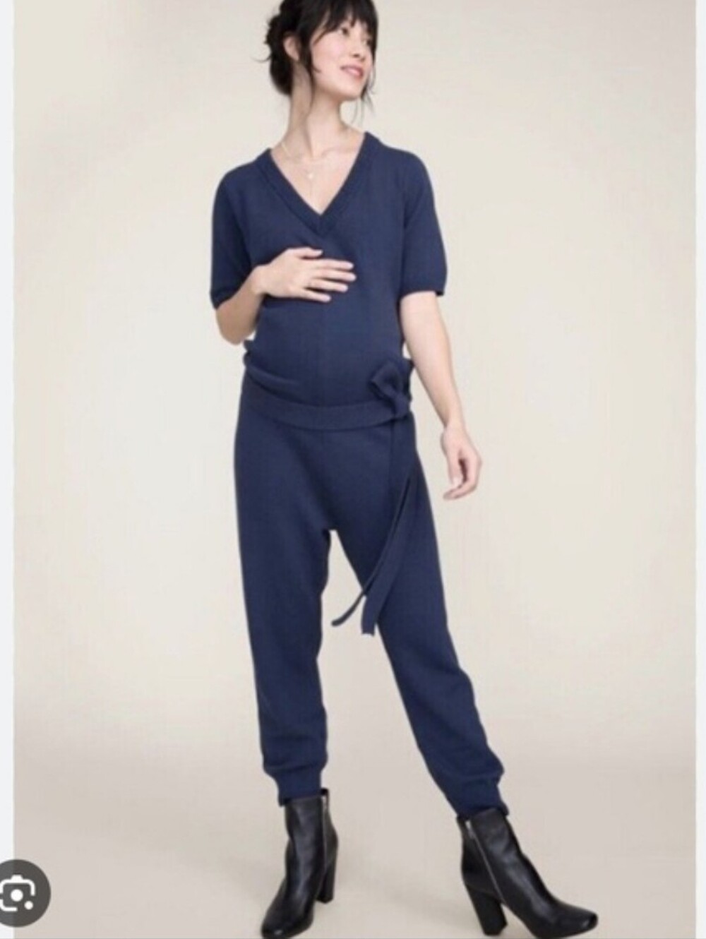 Hatch The Anika Jumper Sweater Knit Short Sleeve One Piece Jumpsuit Sz 1 Small 4
